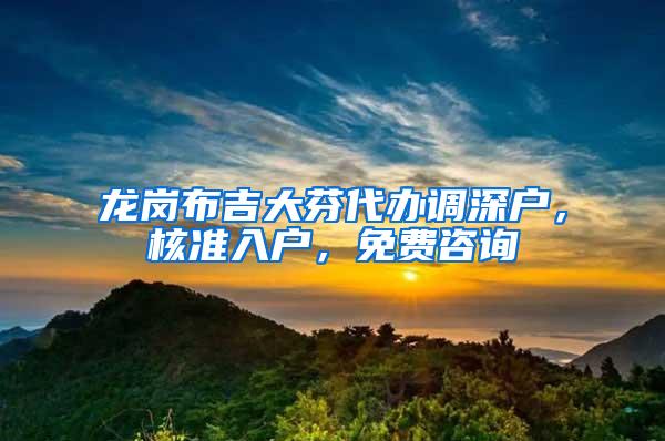 龙岗布吉大芬代办调深户，核准入户，免费咨询