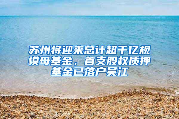 苏州将迎来总计超千亿规模母基金，首支股权质押基金已落户吴江