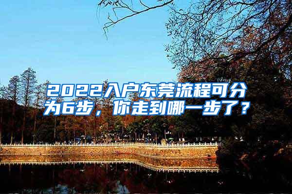 2022入户东莞流程可分为6步，你走到哪一步了？