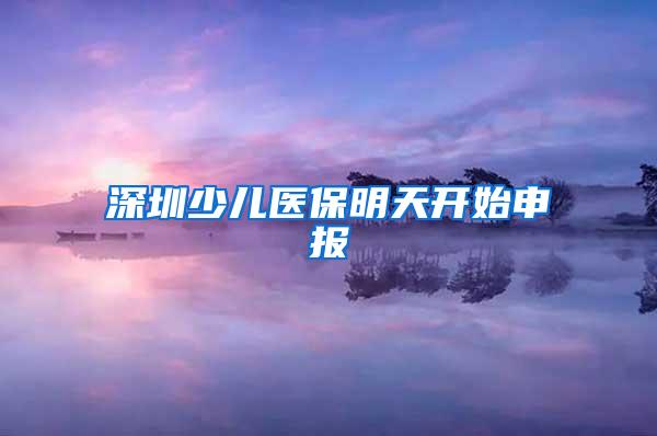 深圳少儿医保明天开始申报