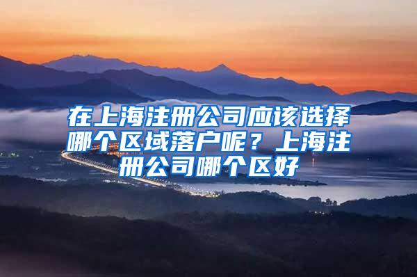 在上海注册公司应该选择哪个区域落户呢？上海注册公司哪个区好