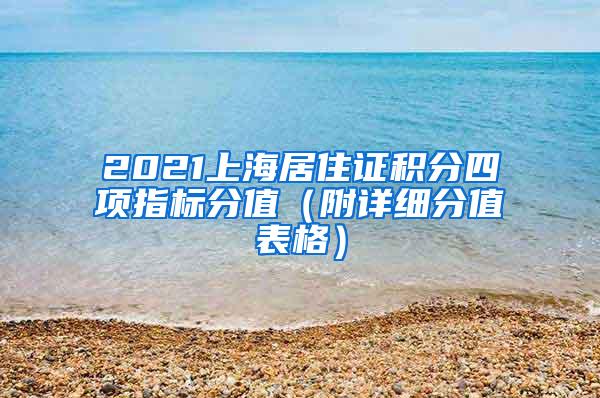 2021上海居住证积分四项指标分值（附详细分值表格）