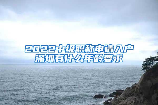 2022中级职称申请入户深圳有什么年龄要求