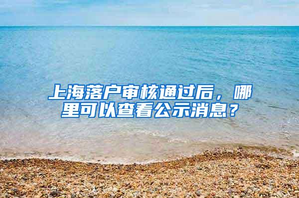 上海落户审核通过后，哪里可以查看公示消息？