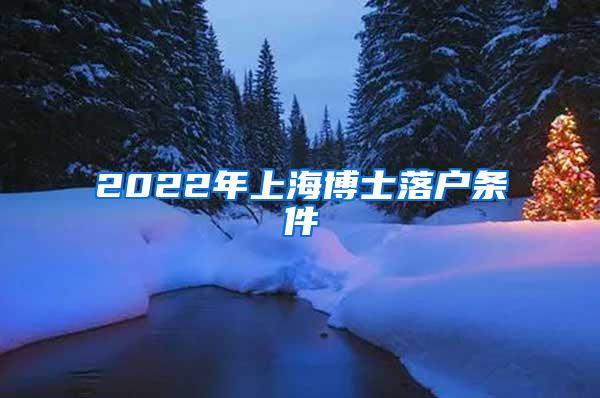 2022年上海博士落户条件