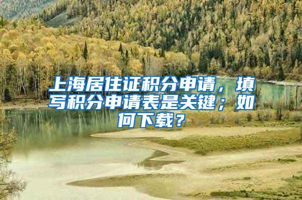 上海居住证积分申请，填写积分申请表是关键；如何下载？