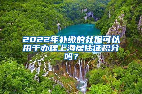 2022年补缴的社保可以用于办理上海居住证积分吗？