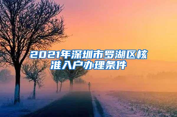 2021年深圳市罗湖区核准入户办理条件