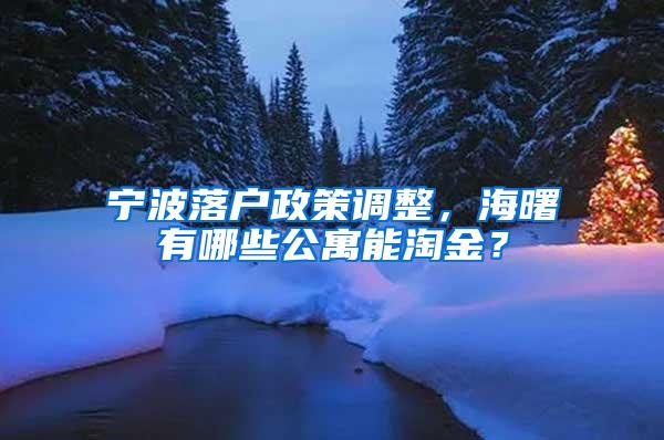 宁波落户政策调整，海曙有哪些公寓能淘金？