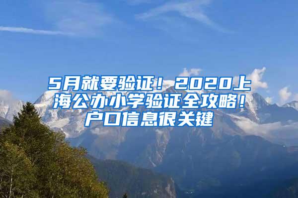 5月就要验证！2020上海公办小学验证全攻略！户口信息很关键