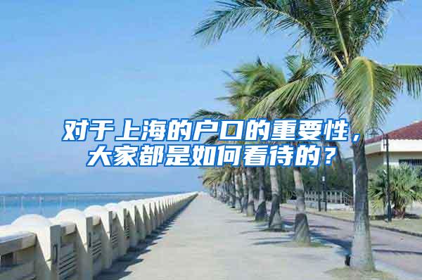 对于上海的户口的重要性，大家都是如何看待的？