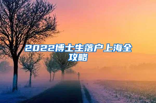 2022博士生落户上海全攻略