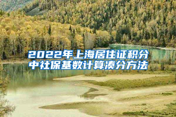 2022年上海居住证积分中社保基数计算凑分方法