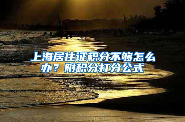 上海居住证积分不够怎么办？附积分打分公式