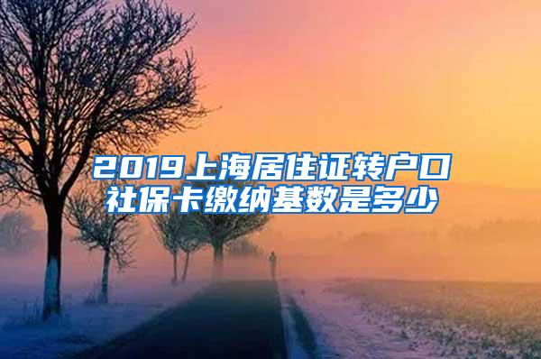 2019上海居住证转户口社保卡缴纳基数是多少