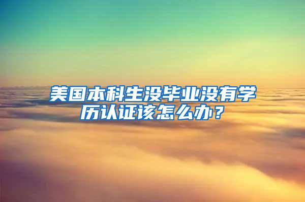 美国本科生没毕业没有学历认证该怎么办？