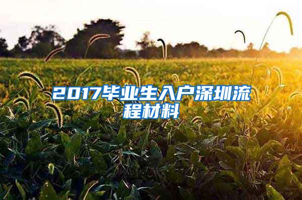 2017毕业生入户深圳流程材料