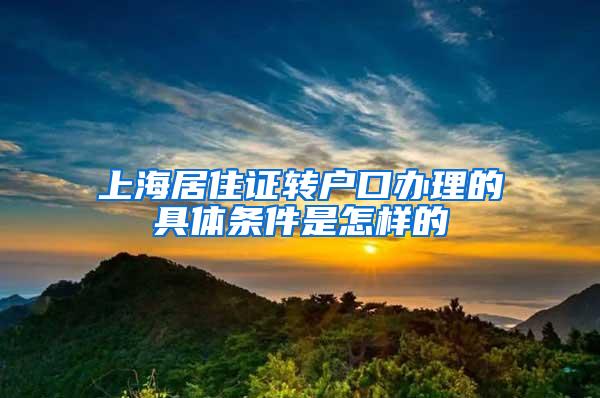 上海居住证转户口办理的具体条件是怎样的