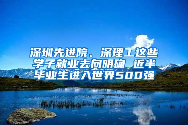 深圳先进院、深理工这些学子就业去向明确 近半毕业生进入世界500强