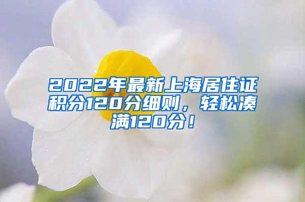 2022年最新上海居住证积分120分细则，轻松凑满120分！