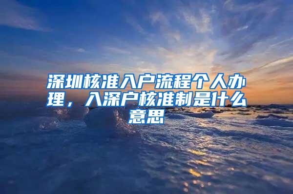 深圳核准入户流程个人办理，入深户核准制是什么意思