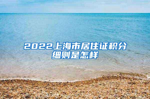 2022上海市居住证积分细则是怎样