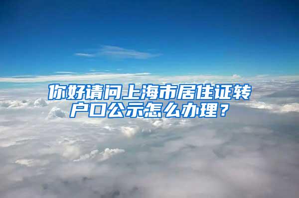 你好请问上海市居住证转户口公示怎么办理？