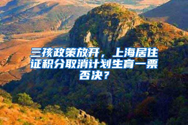 三孩政策放开，上海居住证积分取消计划生育一票否决？