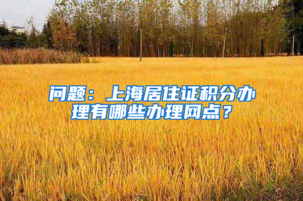 问题：上海居住证积分办理有哪些办理网点？