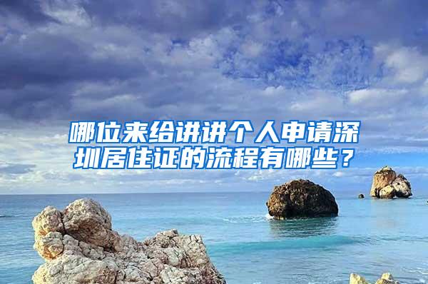 哪位来给讲讲个人申请深圳居住证的流程有哪些？