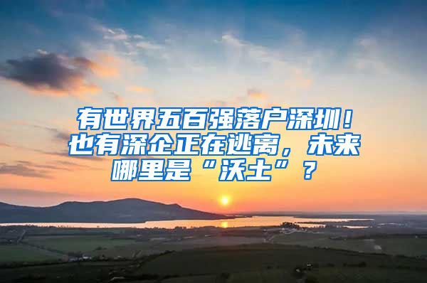 有世界五百强落户深圳！也有深企正在逃离，未来哪里是“沃土”？