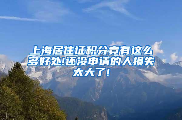 上海居住证积分竟有这么多好处!还没申请的人损失太大了!