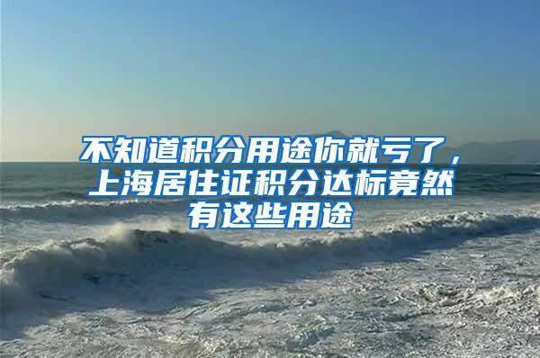 不知道积分用途你就亏了，上海居住证积分达标竟然有这些用途