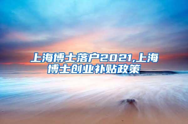 上海博士落户2021,上海博士创业补贴政策