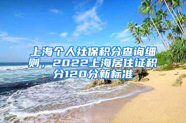 上海个人社保积分查询细则，2022上海居住证积分120分新标准