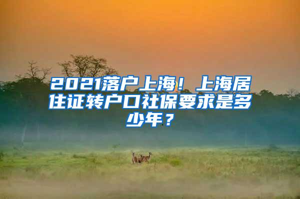 2021落户上海！上海居住证转户口社保要求是多少年？