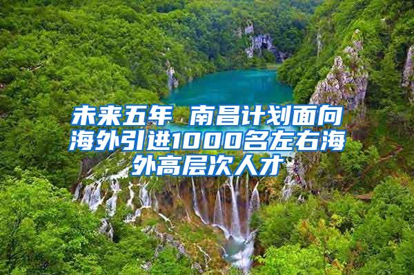 未来五年 南昌计划面向海外引进1000名左右海外高层次人才