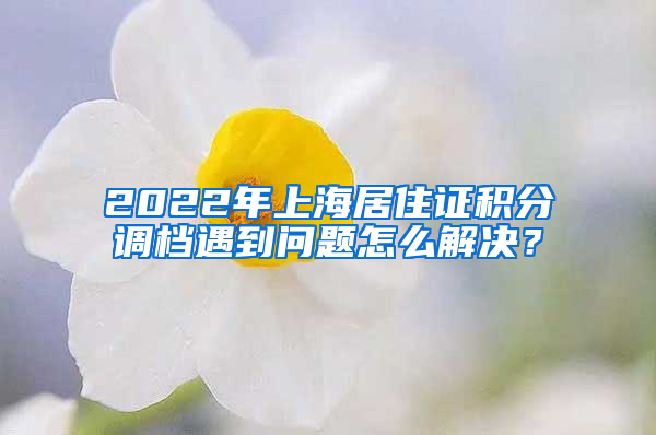 2022年上海居住证积分调档遇到问题怎么解决？