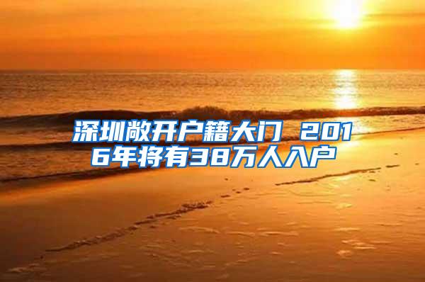 深圳敞开户籍大门 2016年将有38万人入户