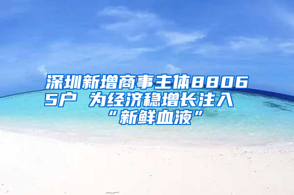 深圳新增商事主体88065户 为经济稳增长注入“新鲜血液”