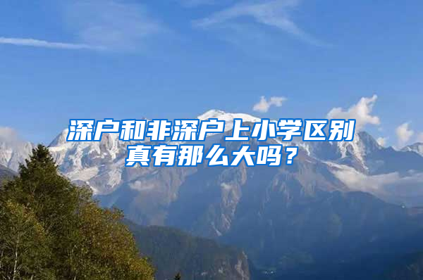 深户和非深户上小学区别真有那么大吗？