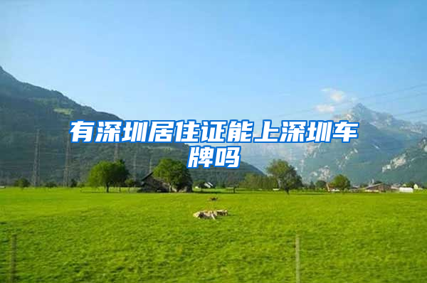 有深圳居住证能上深圳车牌吗