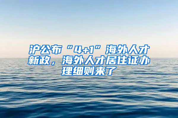 沪公布“4+1”海外人才新政，海外人才居住证办理细则来了→