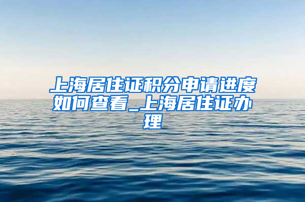 上海居住证积分申请进度如何查看_上海居住证办理