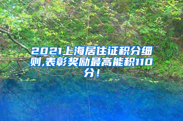 2021上海居住证积分细则,表彰奖励最高能积110分！