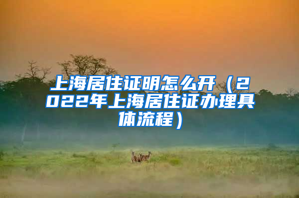 上海居住证明怎么开（2022年上海居住证办理具体流程）