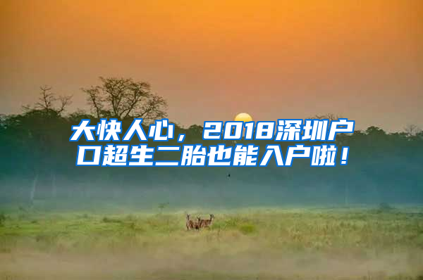 大快人心，2018深圳户口超生二胎也能入户啦！