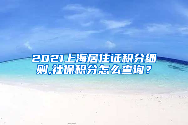 2021上海居住证积分细则,社保积分怎么查询？