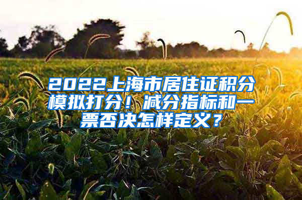 2022上海市居住证积分模拟打分！减分指标和一票否决怎样定义？