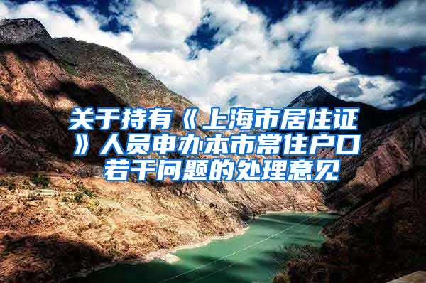 关于持有《上海市居住证》人员申办本市常住户口 若干问题的处理意见